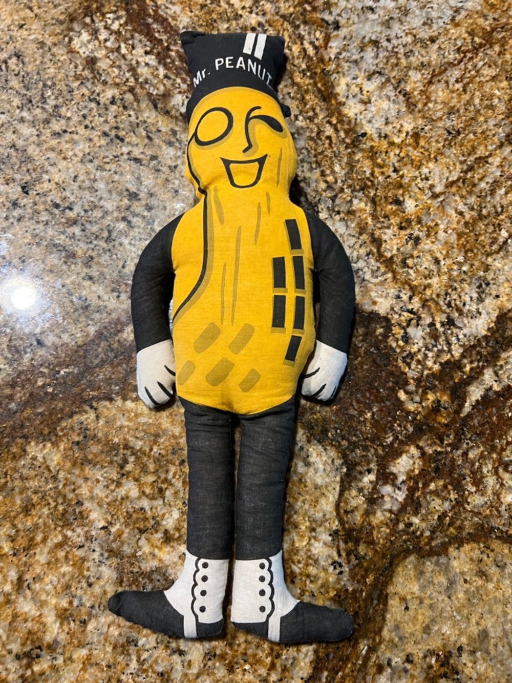 Mr. Peanut Plush Doll - Yellow & Black Vintage Character